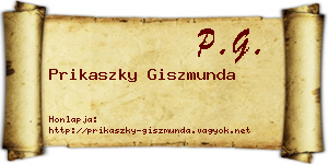 Prikaszky Giszmunda névjegykártya